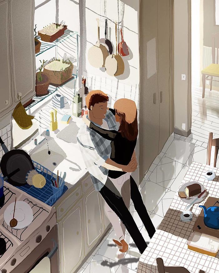 Husband Illustrates Everyday Life With His Wife, Proves Love Is In The Li.....