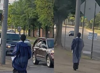 Photo of a Student Catching a Bus To His Graduation Goes Viral