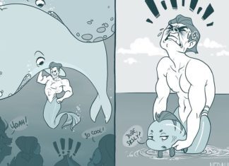 Artist Draws Comics about Mermaid Problems and Other Funny Topics