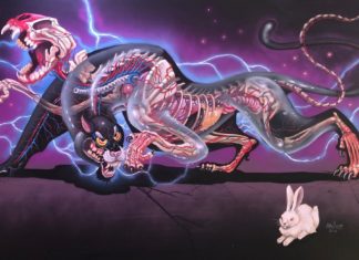 Street Artist Creates Impressive Murals of Bisected Animals