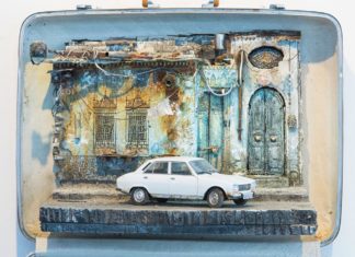 Artist Illustrates Refugees’ Homes Inside Suitcases