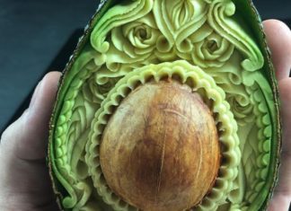 Fruits And Vegetables Carved by Knife into a Unique Artworks