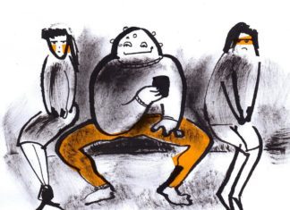 Sketches of People on the Moscow Metro