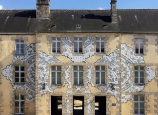 Traditional Lace Patterns Turn to Paintings Installed in Public Spaces
