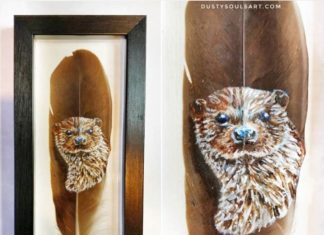 Artist Uses Bird Feathers as Canvas