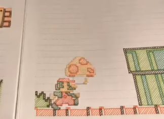 Japanese Artist Draws Super Mario Stop Motion in a Notebook