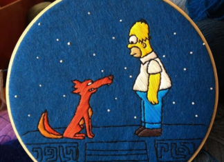 Artist Recreates Iconic Simpsons Scenes In Her Embroideries