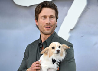 Everyone and Their Mother is Obsessed with Glen Powell’s Dog Brisket Glen Powell and Brisket at the "Twisters" Premiere in Los Angeles in July 2024