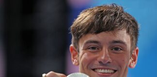 Tom Daley at the Paris 2024 Olympics in July 2024